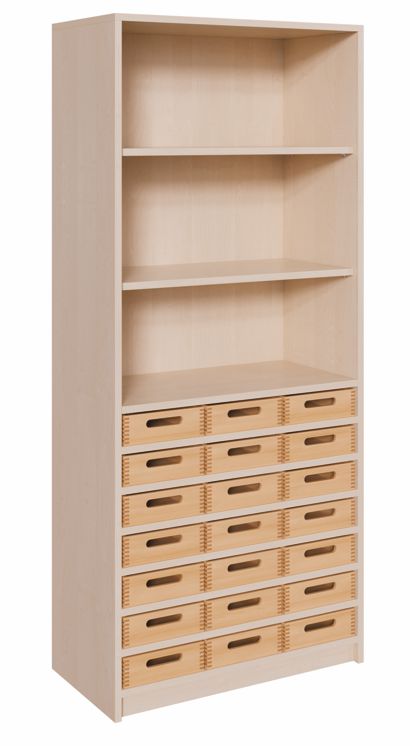 K Kombinationsschrank 180 x 78 cm, 21 flache Kästen/Regal